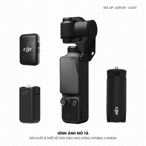 Dán Skin Gimbal Camera Vân Carbon Đen | AZFILM-CA01