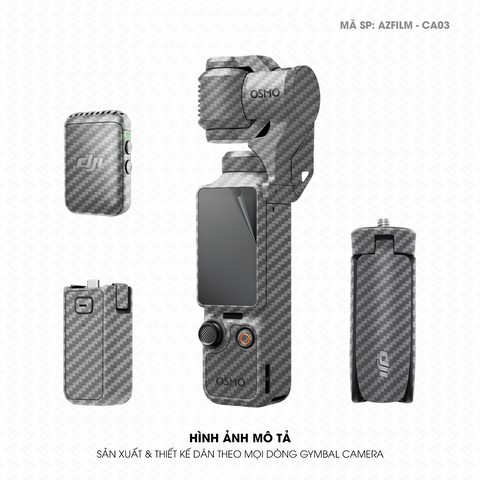 Dán Skin Gimbal Camera Vân Carbon Xám | AZFILM-CA03