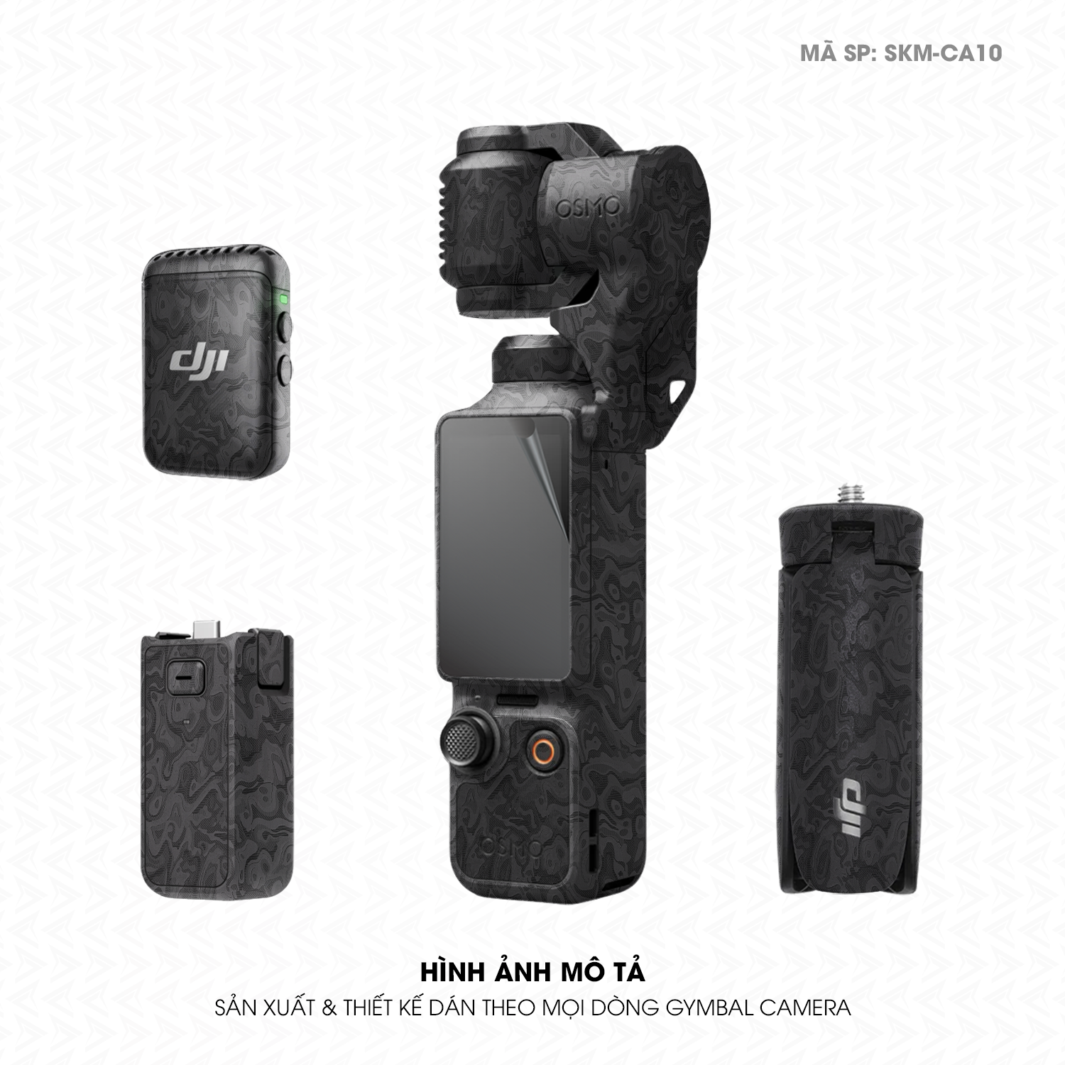 Dán Skin Gimbal Camera Vân Carbon Pattern | SKM-CA10