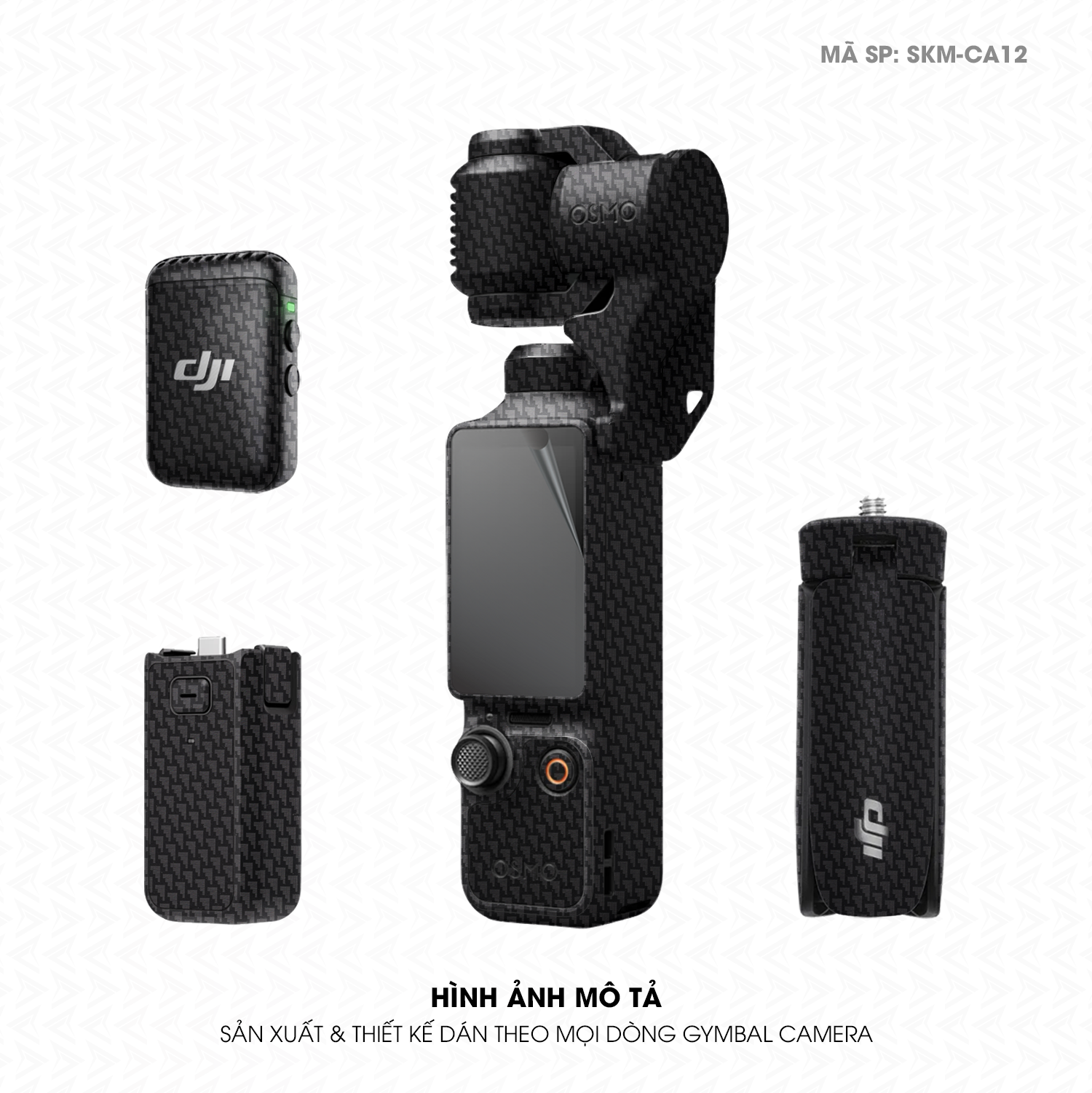 Dán Skin Gimbal Camera Vân Carbon Pattern Air | SKM-CA12