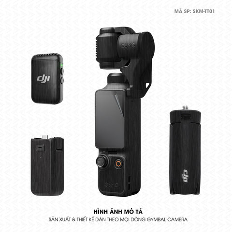 Dán Skin Gimbal Camera Vân Xước Titan Đen | SKM-TT01