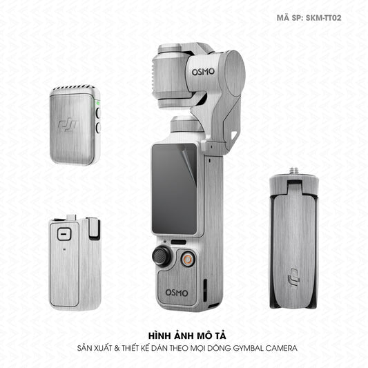 Dán Skin Gimbal Camera Vân Xước Titan Bạc | SKM-TT02