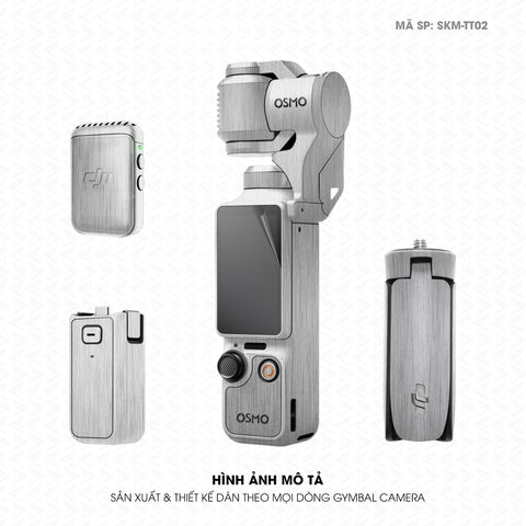 Dán Skin Gimbal Camera Vân Xước Titan Bạc | SKM-TT02