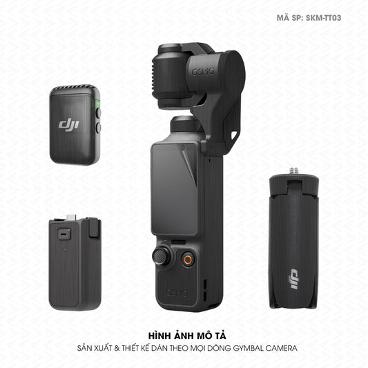 Dán Skin Gimbal Camera Vân Xước Titan Đen Xám | SKM-TT03