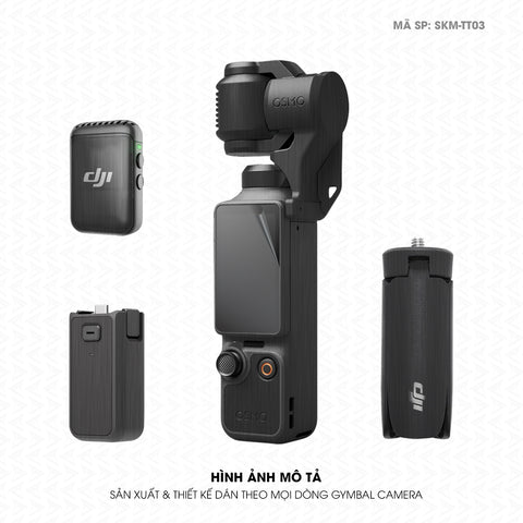 Dán Skin Gimbal Camera Vân Xước Titan Đen Xám | SKM-TT03