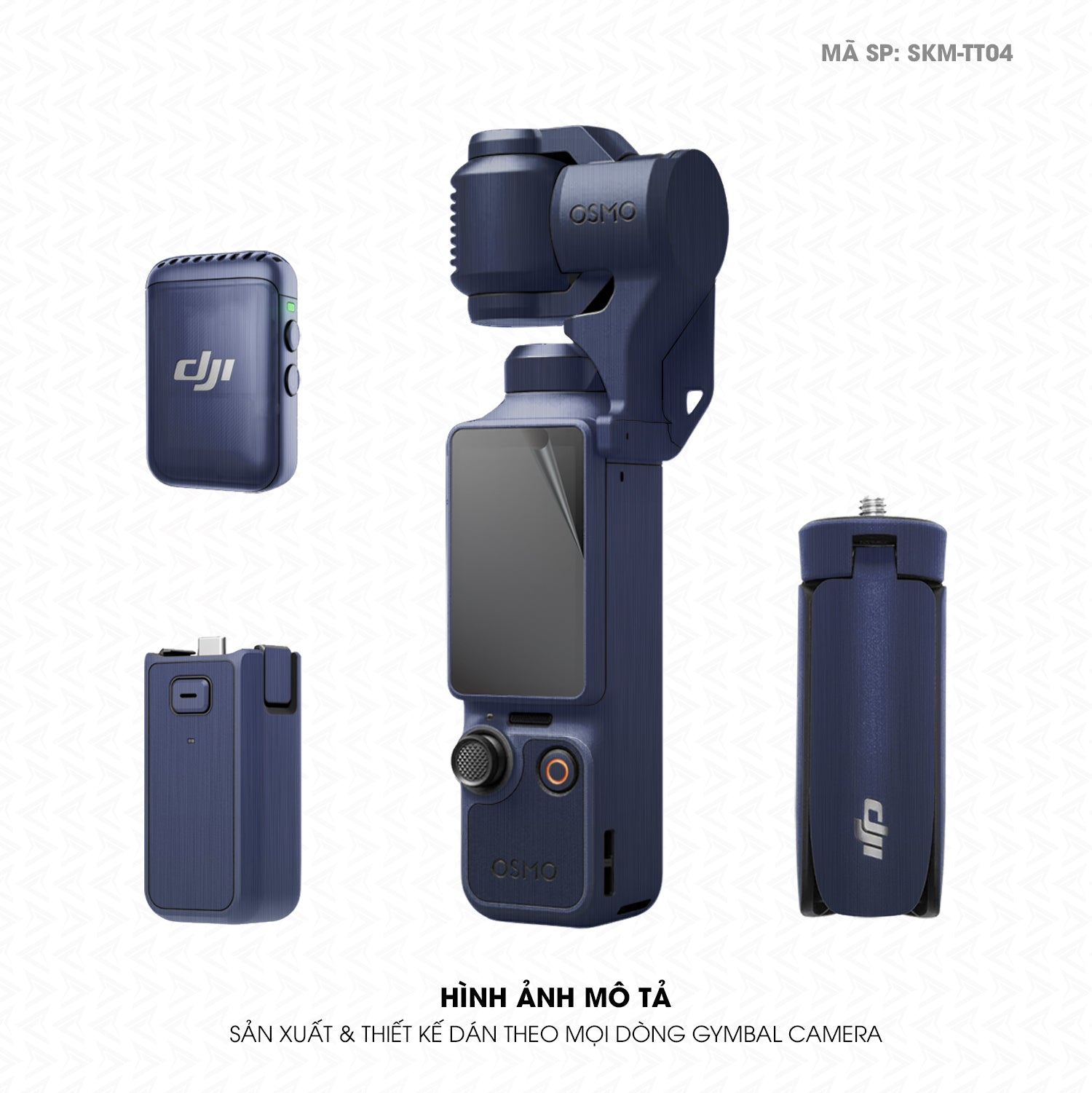 Dán Skin Gimbal Camera Vân Xước Titan Xanh Navy | SKM-TT04