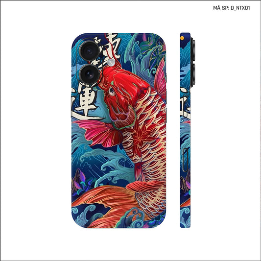 Dán Skin IPhone 17 Series Hình Nghệ Thuật Xăm Cá Chép | D_NTX01