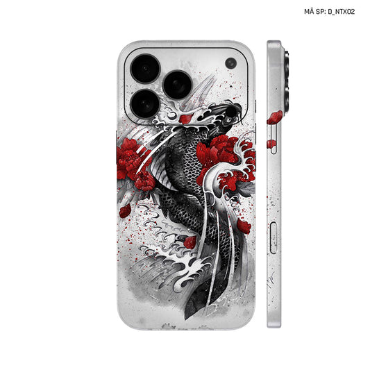 Dán Skin IPhone 17 Series Hình Nghệ Thuật Xăm Cá Chép | D_NTX02