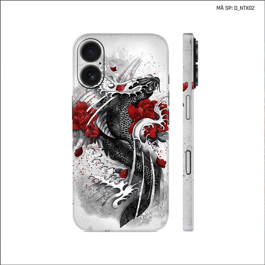 Dán Skin IPhone 17 Series Hình Nghệ Thuật Xăm Cá Chép | D_NTX02
