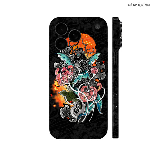 Dán Skin IPhone 17 Series Hình Nghệ Thuật Xăm Cá Chép | D_NTX03