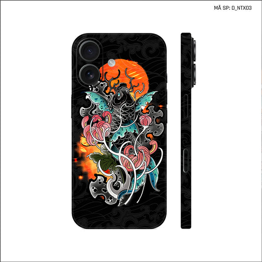 Dán Skin IPhone 17 Series Hình Nghệ Thuật Xăm Cá Chép | D_NTX03
