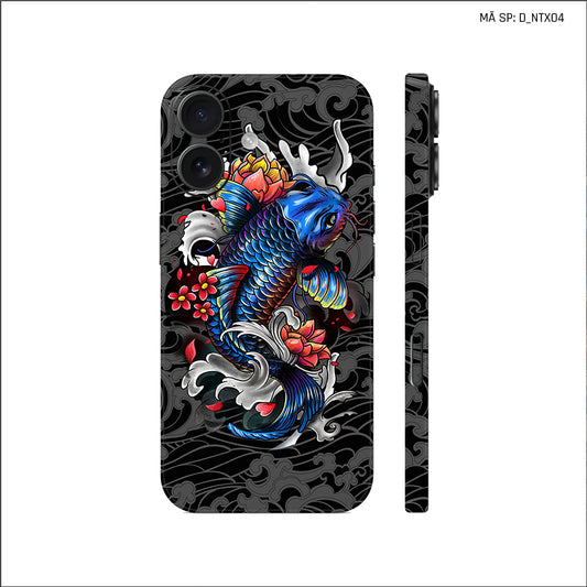 Dán Skin IPhone 17 Series Hình Nghệ Thuật Xăm Cá Chép | D_NTX04