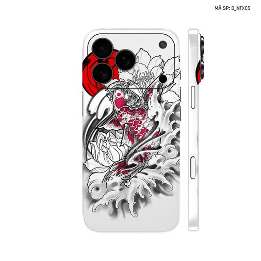 Dán Skin IPhone 17 Series Hình Nghệ Thuật Xăm Cá Chép | D_NTX05