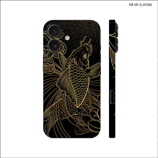 Dán Skin IPhone 17 Series Hình Nghệ Thuật Xăm Cá Chép | D_NTX06