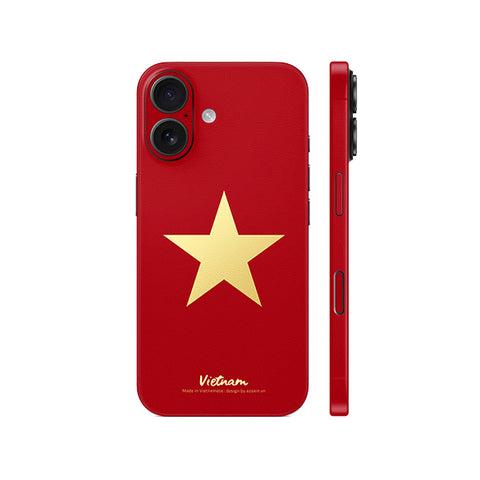 Dán Skin IPhone 16 | Plus | Pro | Pro Max Hình Cờ Việt Nam Vân Da