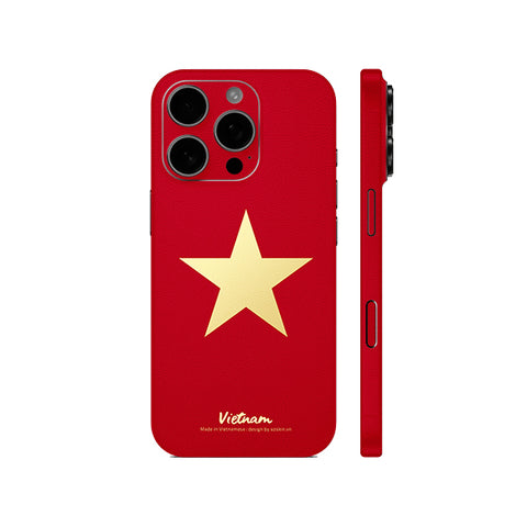 Dán Skin IPhone 16 | Plus | Pro | Pro Max Hình Cờ Việt Nam Vân Da
