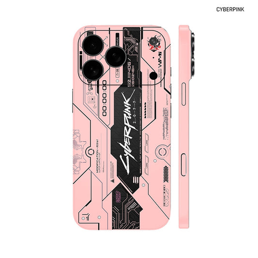 Dán Skin IPhone 17 Series Hình Cyberpunk Cyberpink Đen Hồng 01