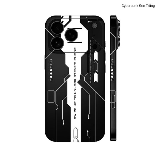 Dán Skin IPhone 17 Series Hình Cyberpunk Đen Trắng 03