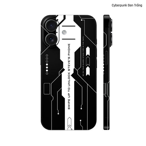 Dán Skin IPhone 17 Series Hình Cyberpunk Đen Trắng 03