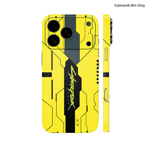 Dán Skin IPhone 17 Series Hình Cyberpunk Đen Vàng 01
