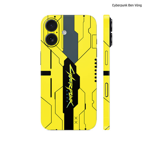 Dán Skin IPhone 17 Series Hình Cyberpunk Đen Vàng 01