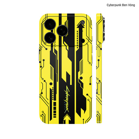 Dán Skin IPhone 17 Series Hình Cyberpunk Đen Vàng 02