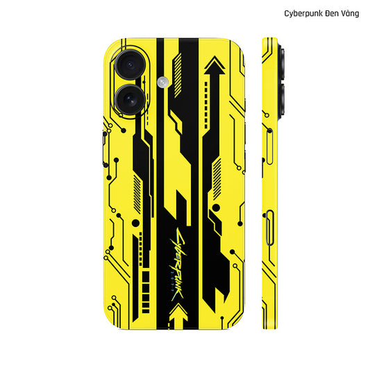 Dán Skin IPhone 17 Series Hình Cyberpunk Đen Vàng 02