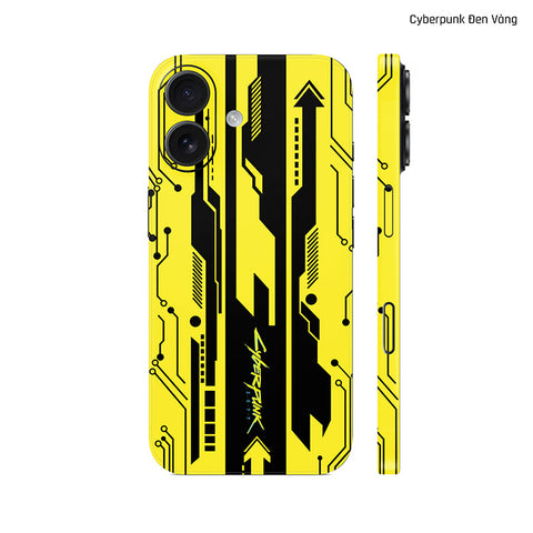 Dán Skin IPhone 17 Series Hình Cyberpunk Đen Vàng 02