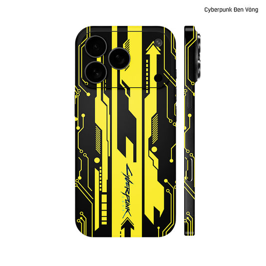 Dán Skin IPhone 17 Series Hình Cyberpunk Đen Vàng 03