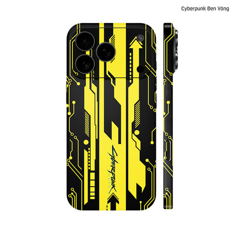 Dán Skin IPhone 17 Series Hình Cyberpunk Đen Vàng 03