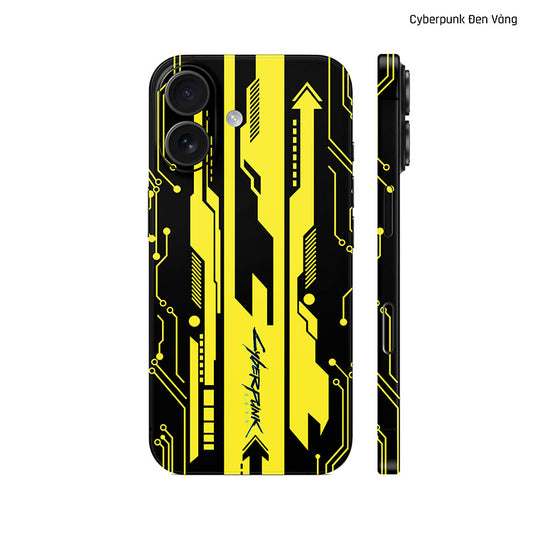 Dán Skin IPhone 17 Series Hình Cyberpunk Đen Vàng 03