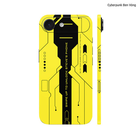 Dán Skin IPhone 17 Series Hình Cyberpunk Đen Vàng 04
