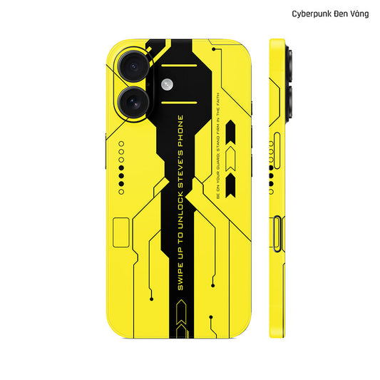 Dán Skin IPhone 17 Series Hình Cyberpunk Đen Vàng 04