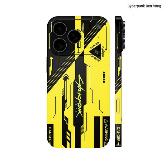 Dán Skin IPhone 17 Series Hình Cyberpunk Đen Vàng 06