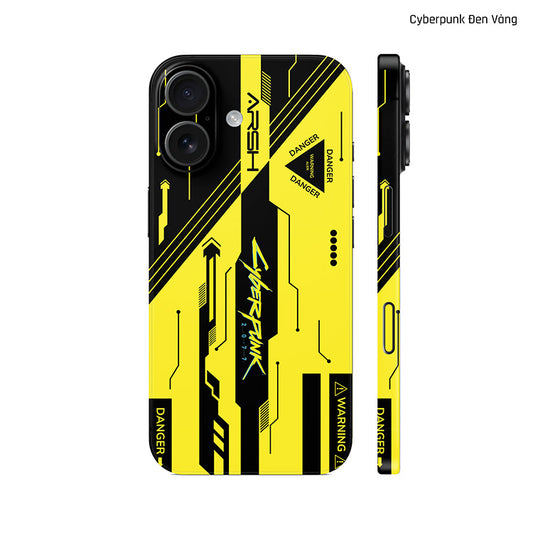 Dán Skin IPhone 17 Series Hình Cyberpunk Đen Vàng 06