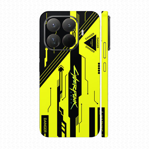 Dán Skin Xiaomi 15 Series In Hình Cyberpunk Vàng Đen 06