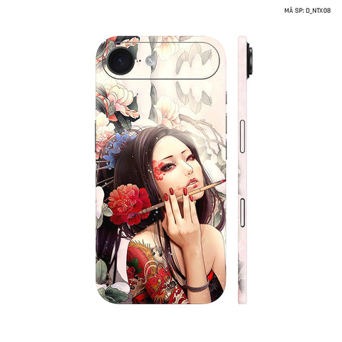 Dán Skin IPhone 17 Series Hình Nghệ Thuật Xăm Geisha | D_NTX08
