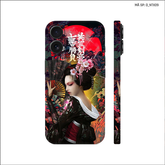 Dán Skin IPhone 17 Series Hình Nghệ Thuật Xăm Geisha | D_NTX09