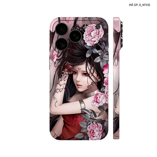 Dán Skin IPhone 17 Series Hình Nghệ Thuật Xăm Geisha | D_NTX10