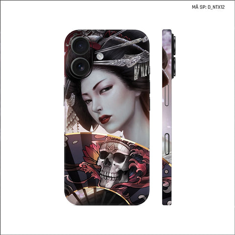 Dán Skin IPhone 17 Series Hình Nghệ Thuật Xăm Geisha | D_NTX12