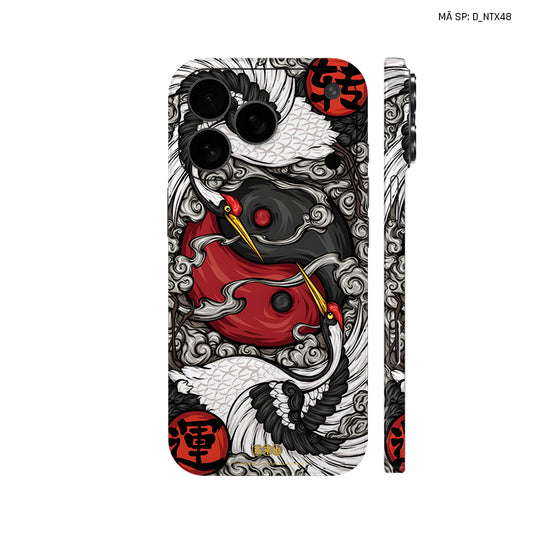 Dán Skin IPhone 17 Series Hình Nghệ Thuật Xăm Hạc Phượng | D_NTX48