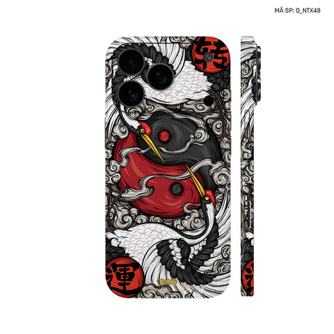 Dán Skin IPhone 17 Series Hình Nghệ Thuật Xăm Hạc Phượng | D_NTX48