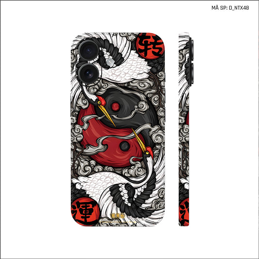 Dán Skin IPhone 17 Series Hình Nghệ Thuật Xăm Hạc Phượng | D_NTX48