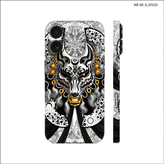 Dán Skin IPhone 17 Series Hình Nghệ Thuật Xăm Hổ Sói | D_NTX33
