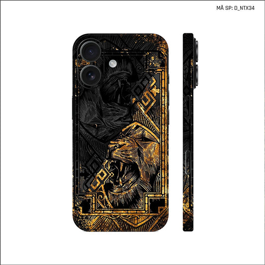Dán Skin IPhone 17 Series Hình Nghệ Thuật Xăm Hổ Sói | D_NTX34