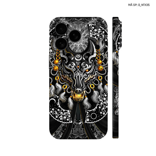 Dán Skin IPhone 17 Series Hình Nghệ Thuật Xăm Hổ Sói | D_NTX35