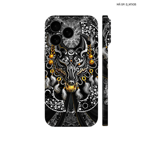 Dán Skin IPhone 17 Series Hình Nghệ Thuật Xăm Hổ Sói | D_NTX35