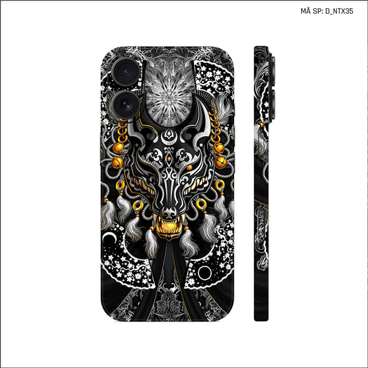 Dán Skin IPhone 17 Series Hình Nghệ Thuật Xăm Hổ Sói | D_NTX35