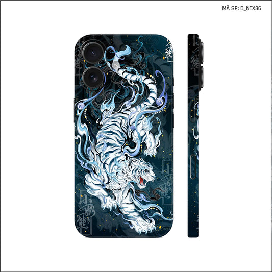 Dán Skin IPhone 17 Series Hình Nghệ Thuật Xăm Hổ Sói | D_NTX36