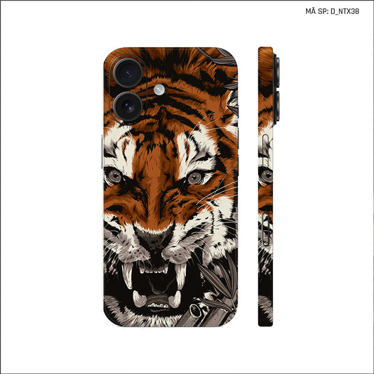 Dán Skin IPhone 17 Series Hình Nghệ Thuật Xăm Hổ Sói | D_NTX38
